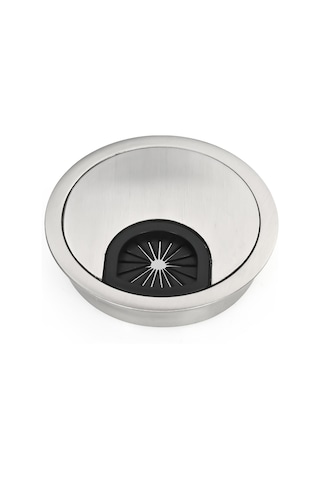 Yuntech01 60mm Açılıklı Çelik Alüminyum Bilgisayar Masası Kablolu Örtü, Kalın Zincirli Kutu, Teli Gömme Kapağı - Gümüş