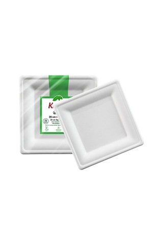 Kafem Ekolojik Kare Tabak 20 Cm 25 Li X 20 Paket Koli