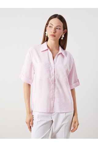 Lcw Comfort Pembe Modal Karışımlı Oversize Kadın Gömlek