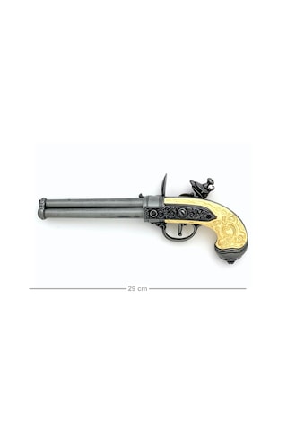 Denix Dekoratif Replika Üç Namlulu Çakmaklı Tabanca, İtalya 1680
