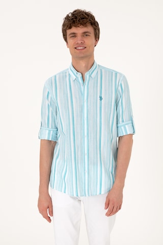 U.s. Polo Assn. Erkek Aqua Gömlek Desenli 50306331-vr007 Aqua