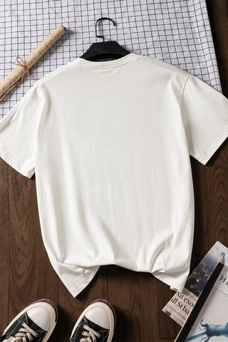 Spoyi Flora Patience Tasarımlı %100 Pamuk Yarım Oversize Beyaz T-lhirt