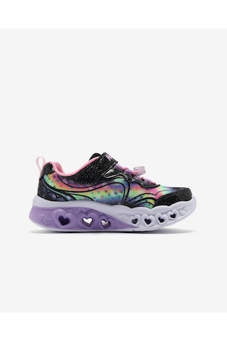 Skechers Flutter Heart Lights - Groovy Swirl Büyük Kız Çocuk Siyah Işıklı Spor Ayakkabı 303253l Bkpk Siyah