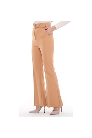 Cedy Kadın İspanyol Paça, Yüksek Bel, Kemerli Pantolon, Oversize Kesim, C3004 Yeşil 001