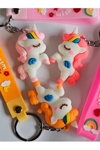 3 Adet Unicorn Silikon Anahtarlığı Ve Çanta Aksesuarı