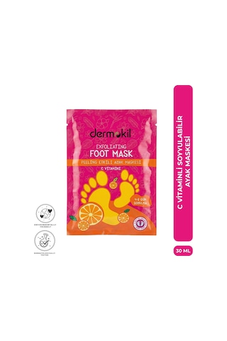 Dermokil C Vitaminli Peeling Etkili Soyulabilen Çorap Tipi Ayak Maskesi 30 Ml
