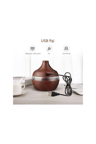 300 Ml Mini Hava Nemlendirici Buhar Makinesi Aroma Difüzörü Nemlendirici