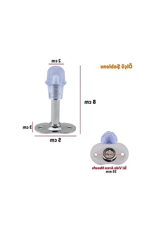 8 Cm Metal Kapı Stoperi - 5 Adet, Silikonlu Duruş