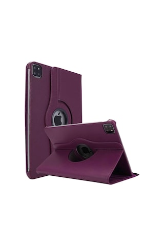 Apple Uyumlu iPad, Pro 4. Nesil M2 2022 11 Inç 360 Dönebilen Uyku Modlu Standlı Pu Deri Kapaklı Kılıf Kılıf