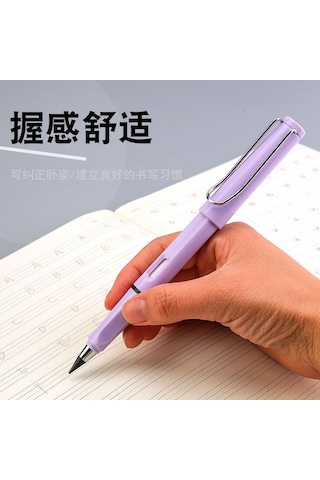 Teltree Kırılmaz Kurşunlu, Sıfır Mürekkep Gereksinimi, Öğrenci İçin Doğru Tutuş Tasarımı, Tekrarlı Kullanımlı Hb Kalem Kırmızı Gümüş