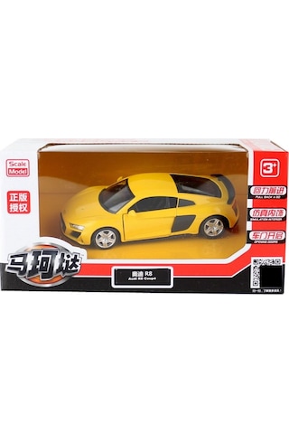 Forestbird5 İnç Alaşım Araba Audi R8 Coupe Spor Araba-sarı