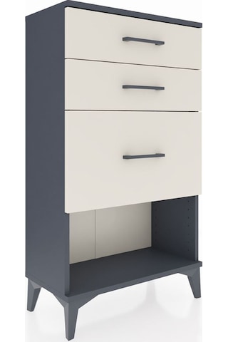 Arges Komodin 3 Çekmeceli 60x30x106 Antrasit-aytaşı Antrasit