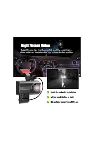 Trendooze Springsun 1080p Dvr Çift Kameralı 170 Geniş Açı Gece Görüşü G-sensörü Döngüsel Kayıt Hh