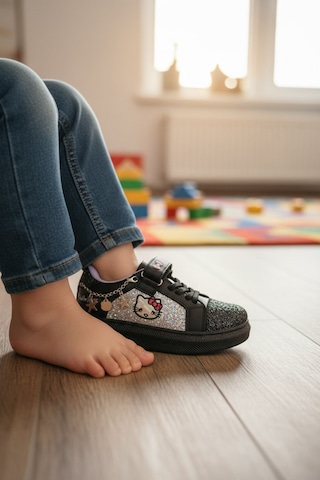 Enoch Hello Kitty Karakterli Ve Zincir Detaylı Kız Çocuk Ayakkabı Siyah