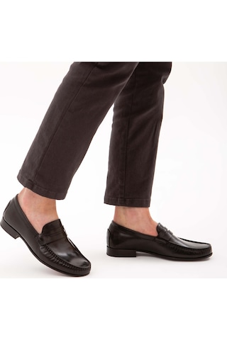 Tamer Tanca Erkek Hakiki Deri Siyah Bufalo Makosen Ayakkabı 477 48240 Erk Ayk Y22 Sıyah Bufalo Siyah