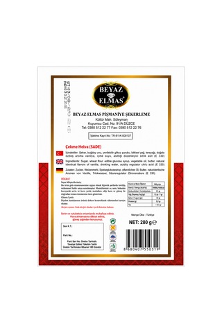 Beyaz Elmas Kastamonu Çekme Helvası Sade 280 Gr - Geleneksel Kastamonu Helvası - Çekme Helva