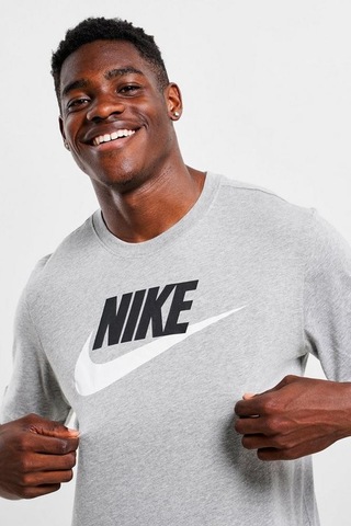 Nike Sportswear Futura Swoosh Logo Tee T Shirt Unisex Baskılı Tişört Gri Gri