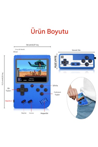 Uzaktan Kumandalı Taşınabilir Video Oyun Konsolu, 400 Klasik Oyun
