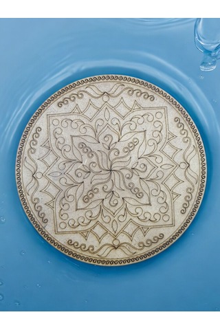 Mandala , 20 Cm 2'li Ahşap Hobi Boyama Setleri Model 4