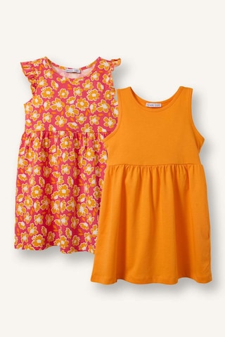 Defacto Desenli Kolsuz 2li Elbise Kız Bebek C0071a526smrd116 Kırmızı-rd116