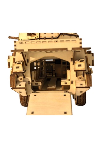 Zırhlı Muharebe Aracı Ahşap Maket Seti Dıy 3d Puzzle M1296 Tank Koleksiyoner Modeli 760 Parça