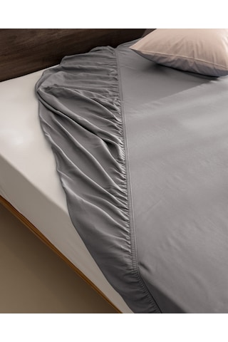 Ciel Tek Kişilik Plus %100 Pamuk Lastikli Saten Çarşaf - Gri 8684427179215 Gri