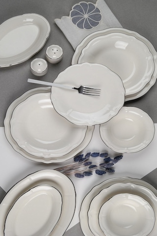 Porser Platin Yaldız Fulya Yemek Takımı 12 Kişilik 53 Parça Fly53ykprs1083 Çok Renkli