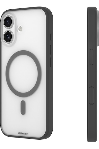 Apple Uyumlu iPhone 17 Kılıf M-safe Şarj Özellikli Youngkit Clear Serisi Kapak Siyah Siyah