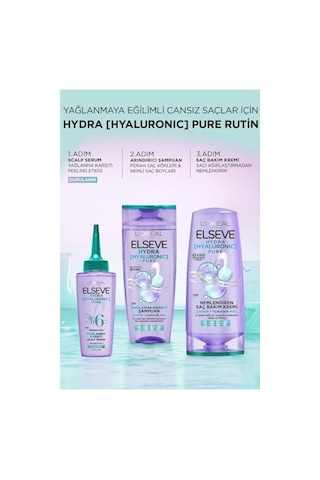 L'oreal Paris Elseve Hydra Hyaluronic Pure Salisilik Asit İçeren Yağlanma Karşıtı Nemlendirici Saç Kremi 250 Ml