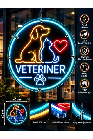 Veteriner Neon Led Tabela