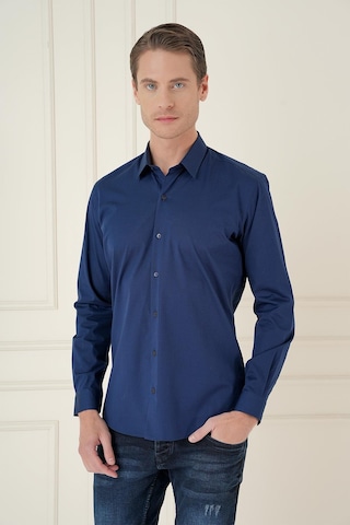 Efor Slim Fit Pamuk Uzun Kol Klasik Lacivert Gömlek Gk 745 Lacivert