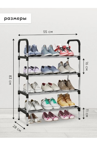 Whıte Cube 4 Raflı Ayakkabı Dolabı 243005108 Siyah