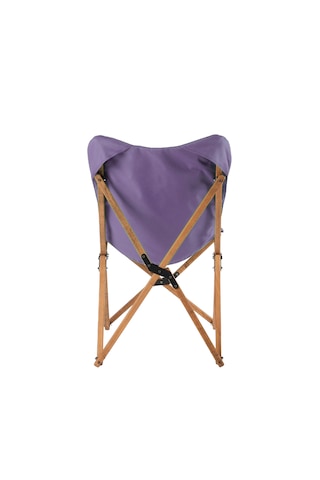 Bag The Joy Kids Ahşap Katlanır Kamp Sandalyesi Kahverengi İskelet - Mor Kılf Mor