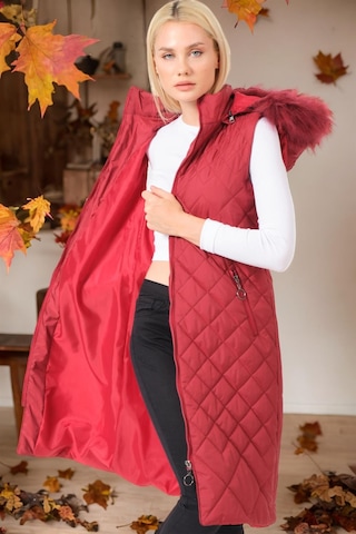 Z6718 Dewberry Bayan Yelek-düz Bordo Düz Bordo