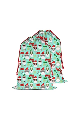 Büyük Noel Baba Hediye Çantası, Pamuklu Kordonlu, Yeniden Kullanılabilir Noel Baba Noel Perisi