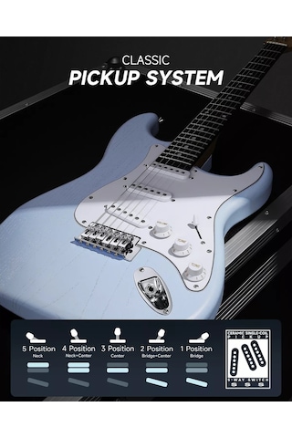 Donner Dst-80 St Elektro Gitar Seti Sonic Blue