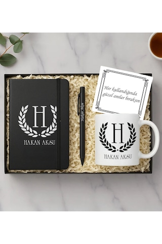 Bk Gift Kişiye Özel İsimli Kupa, Defter Ve Tükenmez Kalem Hediye Seti-1 Sevgiliye Hediye, Arkadaşa Hediye, Babalar Günü Hediyesi Kobitmeyencom34180