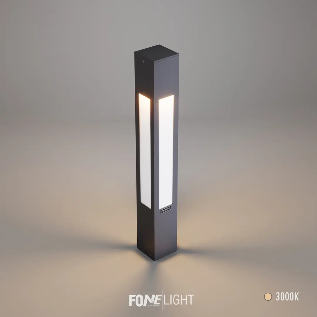 Fonelight Luxera Pleksili Modern Peyzaj Yürüyüş Yolu Bollard Aydınlatma Antrasit