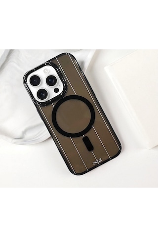 Apple Uyumlu iPhone 15 Pro Max Khaleesi Magsafe Koruyucu Kılıf Siyah