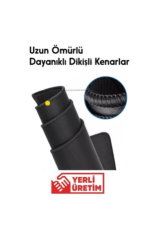 30x25 Cm Kaymaz Taban Kauçuk Kenarları Dikişli Oyuncu Mouse Pad