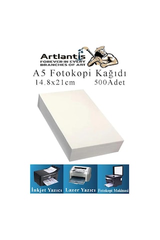 Fotokopi Kağıdı A5 80 Gr 500 Lü 1 Paket Fotokopi Kağıdı Lazer İnkjet Ve Fotokopi Makineleri İçin Uyumlu