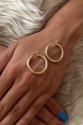 Fiyonk Kuyumculuk 14 Ayar Altın Silindir Halka Küpe 1 001