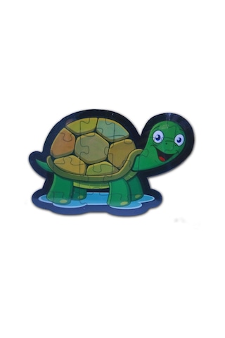 Kaplumbağa Şekilli Ahşap Puzzle Yapboz -