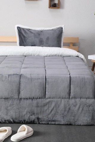 Comforter Tek Kişilik Battaniye Seti - Antrasit