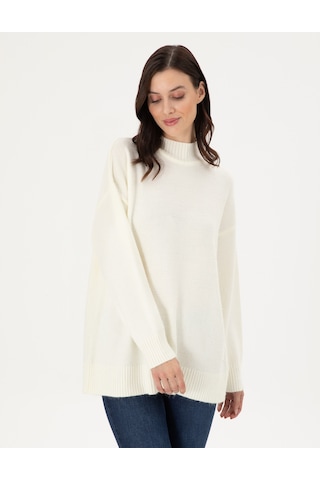 Pierre Cardin Ekru Oversize Yarım Balıkçı Kazak 50301841-vr019
