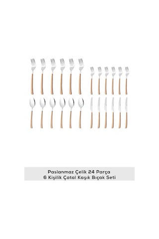 Karaca  Melia Platin 6 Kişilik 24 Parça Çatal Kaşık Bıçak Takımı