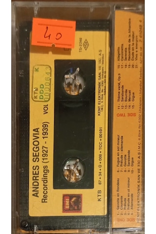 Plak Değildir Kaset Tir Andres Segovia Kaset