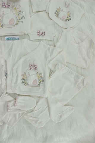Zıpır Bebe Zıpır Tavşan Kabartmalı Kurdelalı Hastane Çıkışı Kız Bebek Çok Renkli