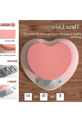 Ulzyvf Createtech Terazisi Tcherchi Tartısı, Pembe Mutfak Terazisi Kalpli Elektronik Akıllı Wp - Hassas Ölçüm İçin Mükemmel Seçim, Çok Renkli Çok Renkli