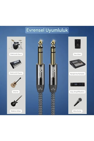 Riksoin 3- Metre 6.5mm - 6.5mm Gitar Enstrüman Ses Kablosu